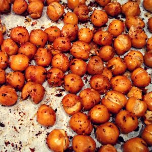 Grão de bico grelhado com especiarias